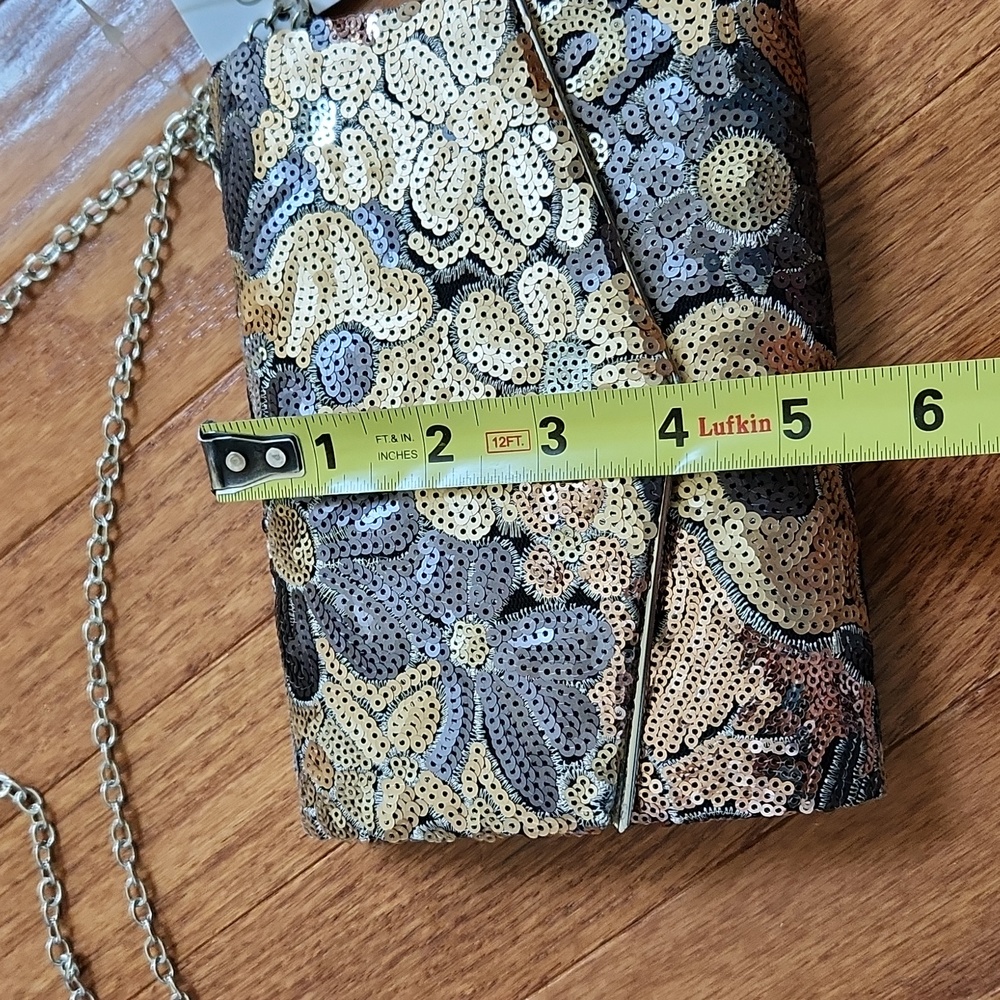Gunne Sax Floral Sequin Clutch - Gold and silver - Picture 12 of 13